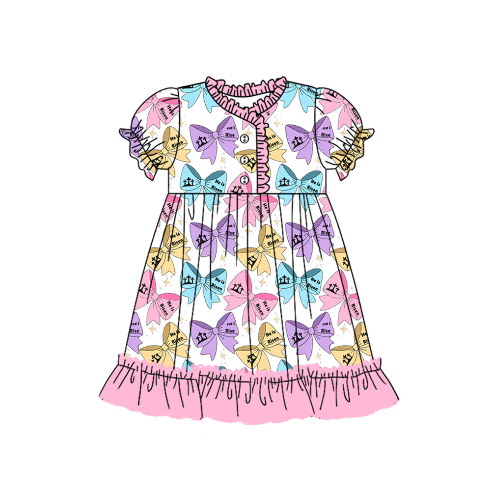 Baby Girls Easter Bows Knee Length Dresses Preorder