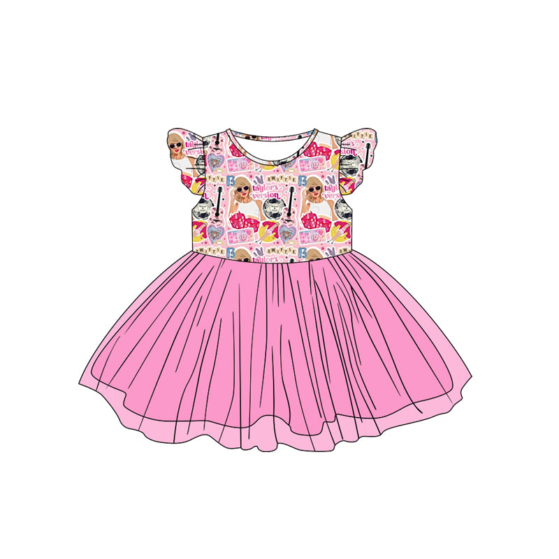 Baby Girls Pink Singer Tutu Knee Length Dresses Preorder