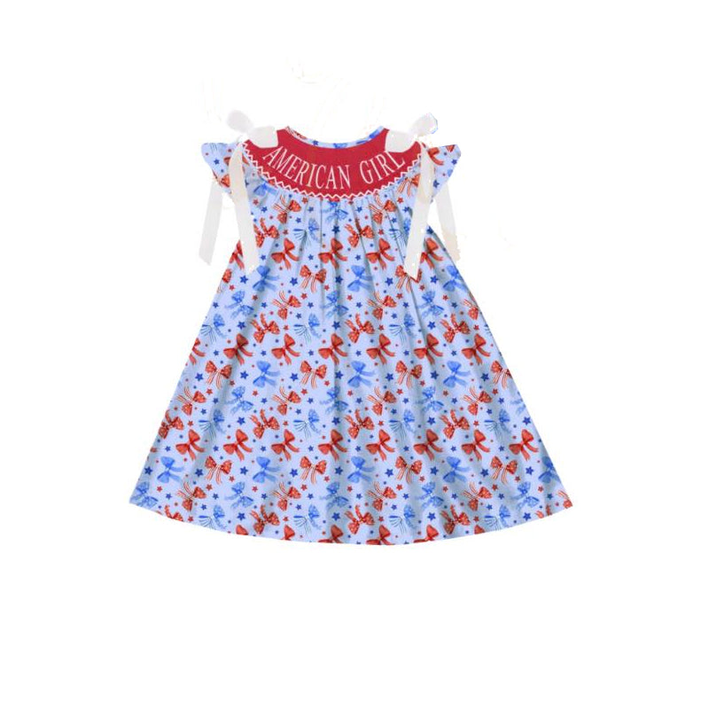 Baby Girls American Girl Bows Knee Length Dresses Preorder