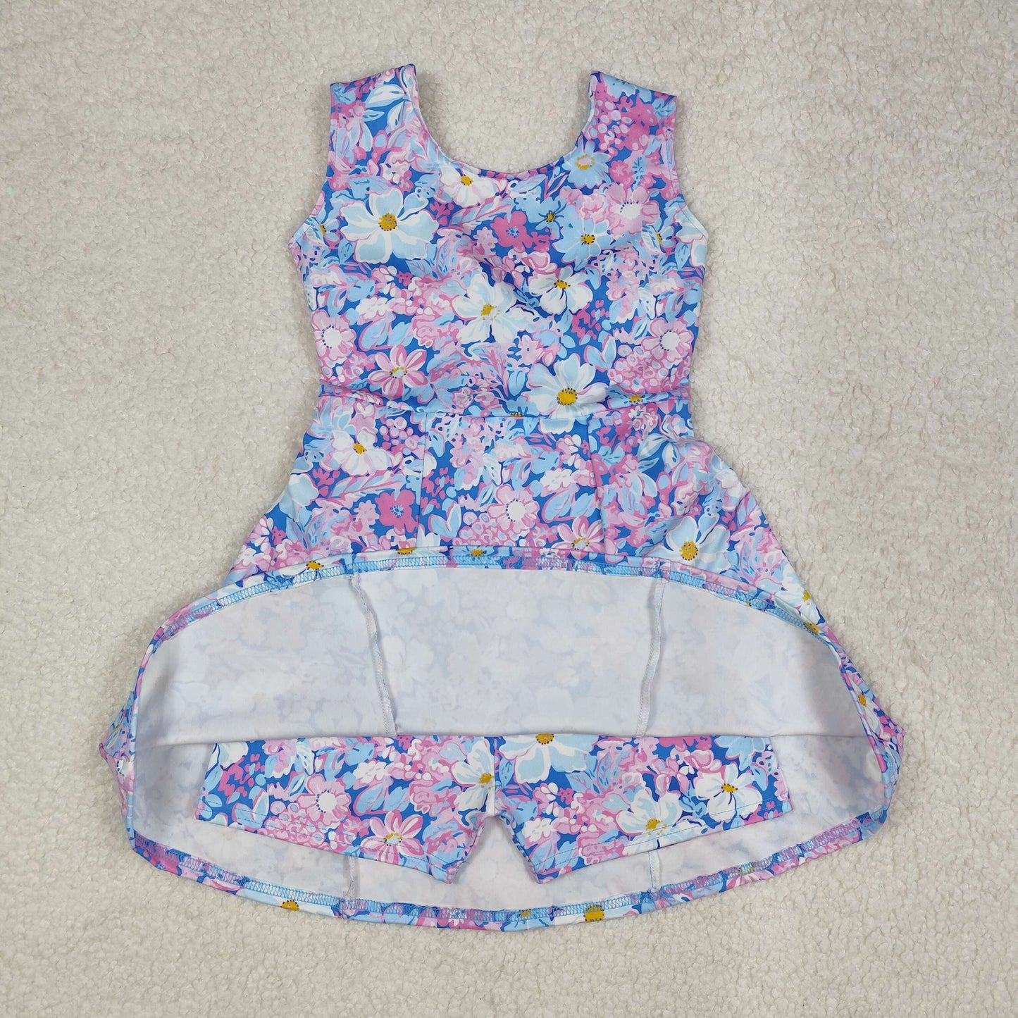 Sibling 9 Colors Baby Girls Red Flowers Active Yoga Athletic Dresses
