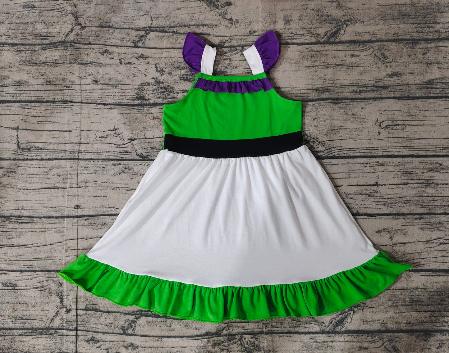 Baby Girls Princess Green White Knee Length Dresses