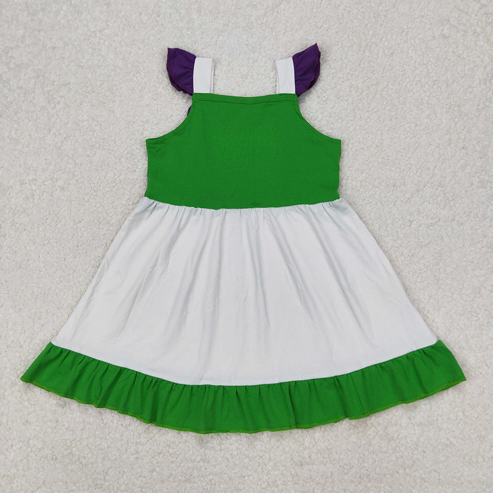Baby Girls Princess Green White Knee Length Dresses