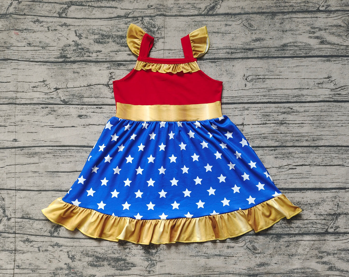 Baby Girls Princess Blue Stars Knee Length Dresses