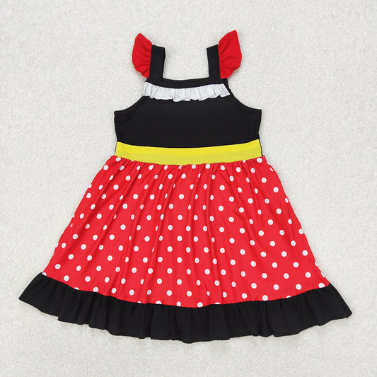 Baby Girls Princess Red Dots Knee Length Dresses