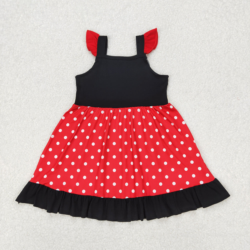 Baby Girls Princess Red Dots Knee Length Dresses