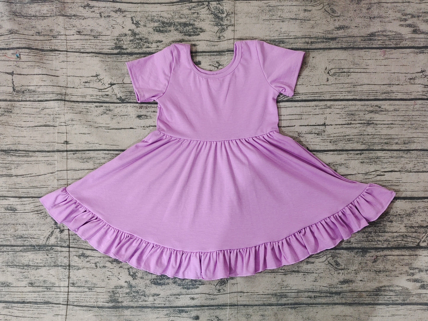 Baby Girls Lavender Twirl Ruffle Knee Length Dresses