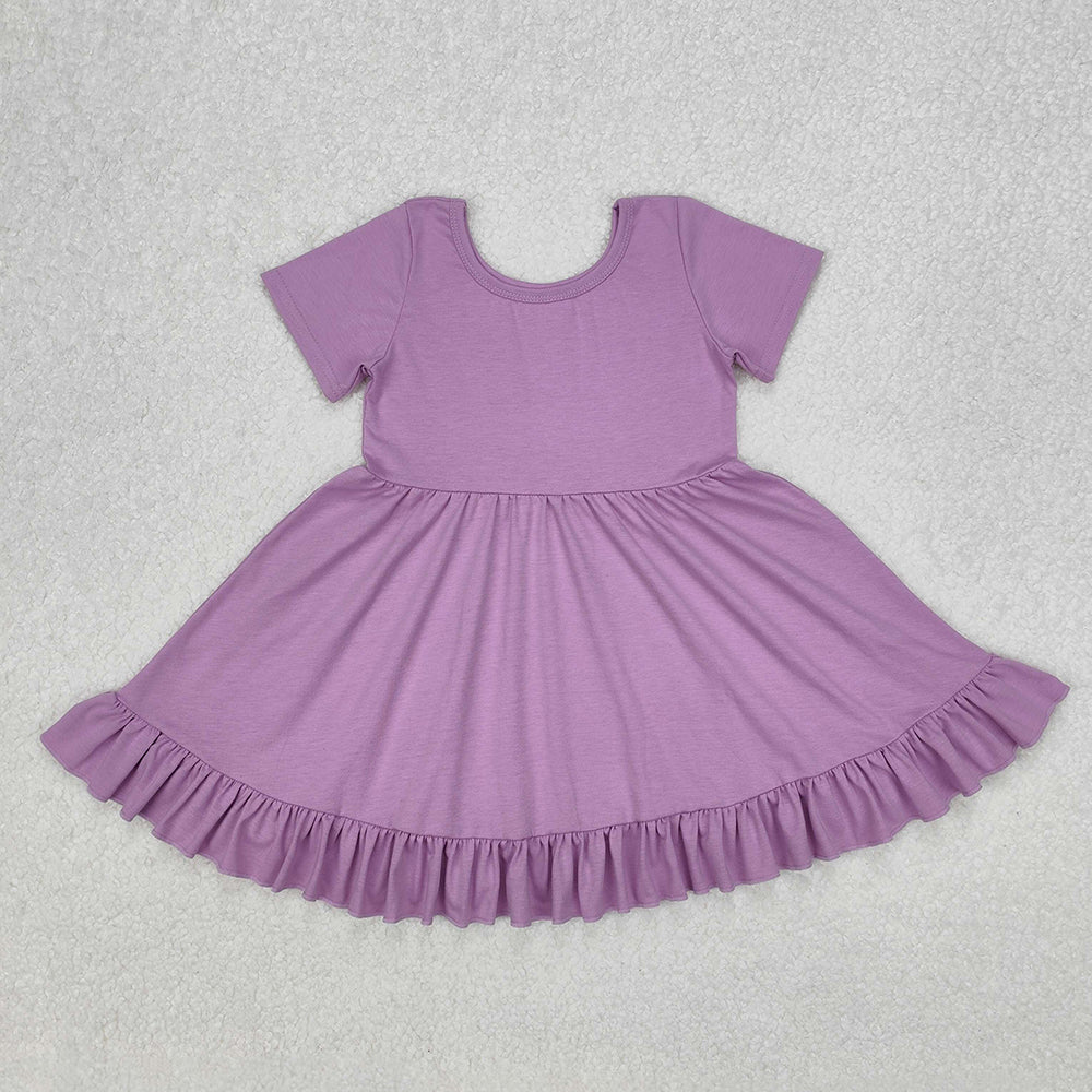 Sibling Baby Girls Cotton Twirl Ruffle Knee Length Dresses