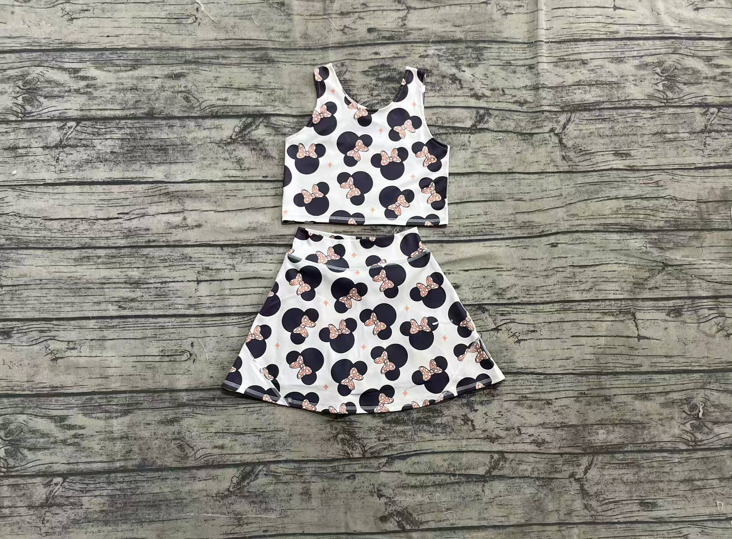 Baby Girls Cartoon Mouse Top Skort Clothes Sets