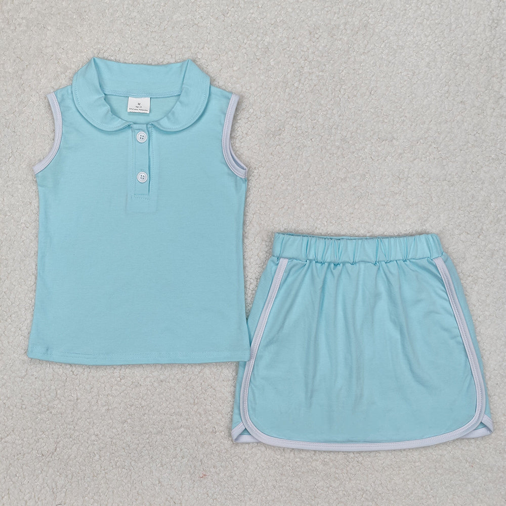 Baby Girls Green Aqua Pullover Top Sports Shorts Clothes Sets