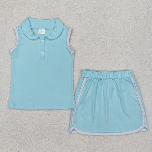 Baby Girls Green Aqua Pullover Top Sports Shorts Clothes Sets