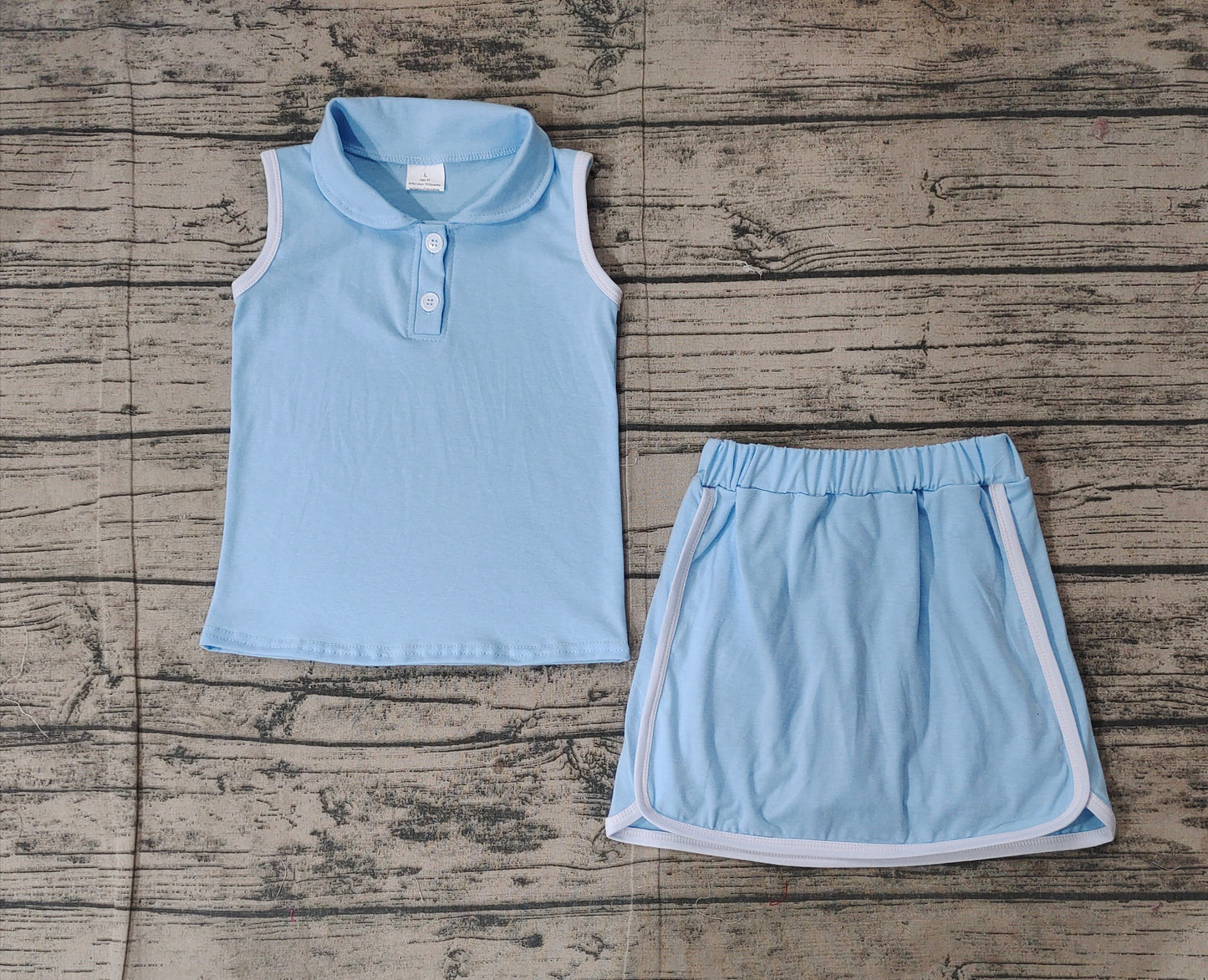 Baby Girls Aqua Pullover Top Sports Shorts Clothes Sets