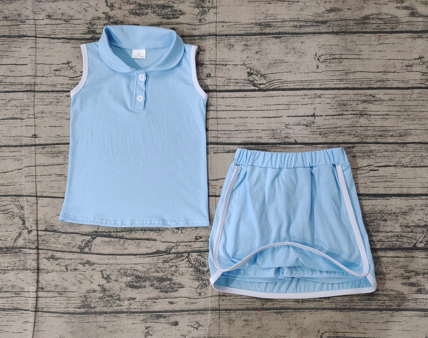 Baby Girls Aqua Pullover Top Sports Shorts Clothes Sets