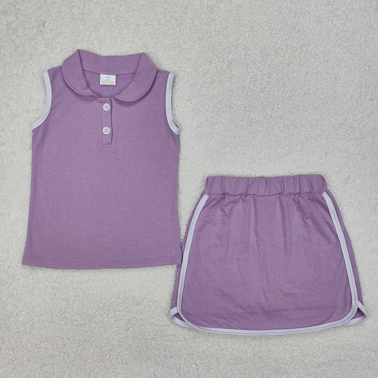 Baby Girls Lavender Pullover Top Sports Shorts Clothes Sets