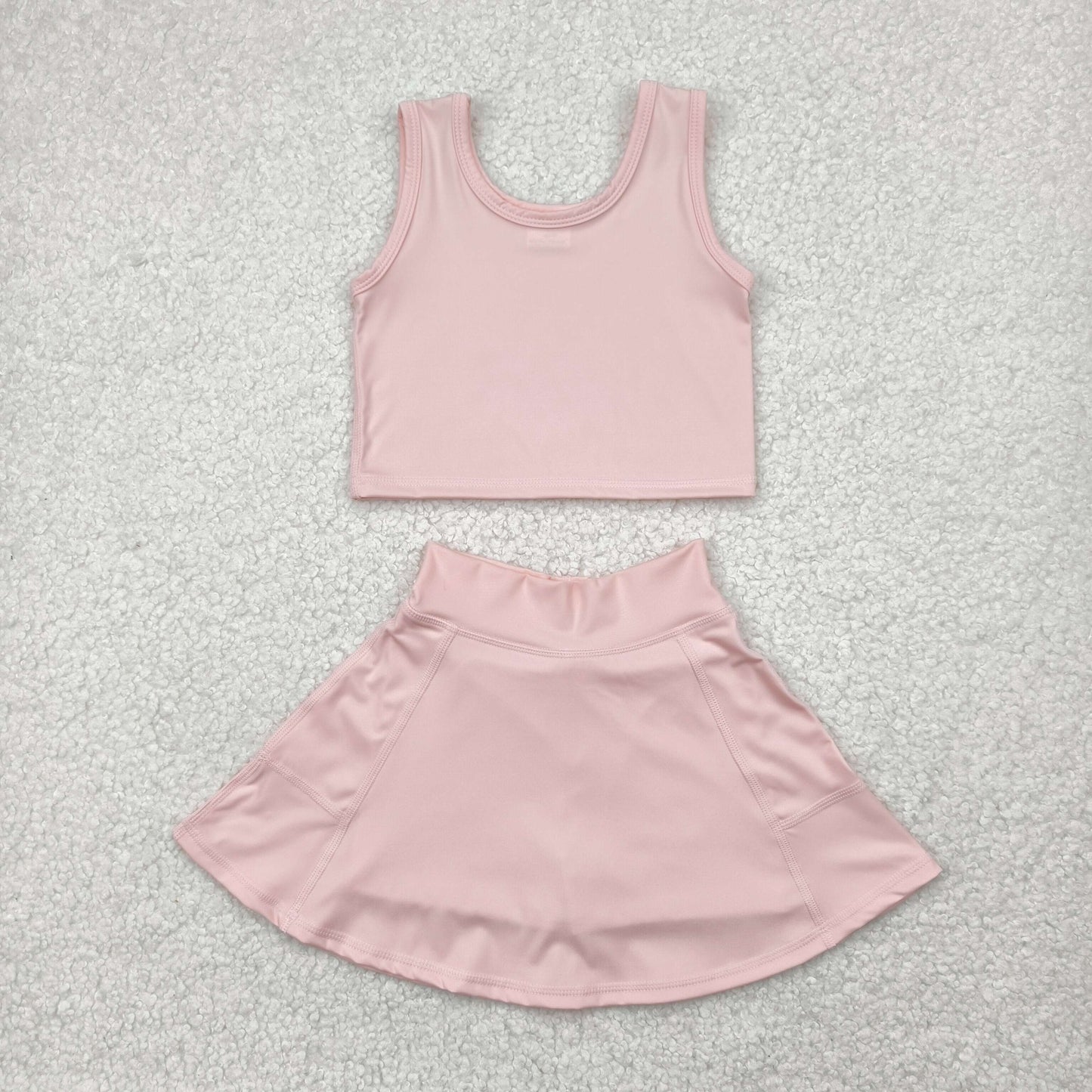 Sibling Baby Girls Colorful Vests Skirt Shorts Yoga Active Clothes Sets