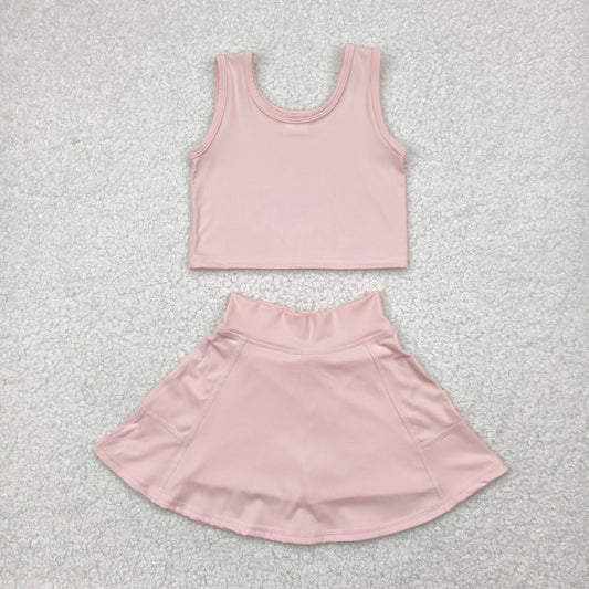 Sibling Baby Girls Colorful Vests Skirt Shorts Yoga Active Clothes Sets