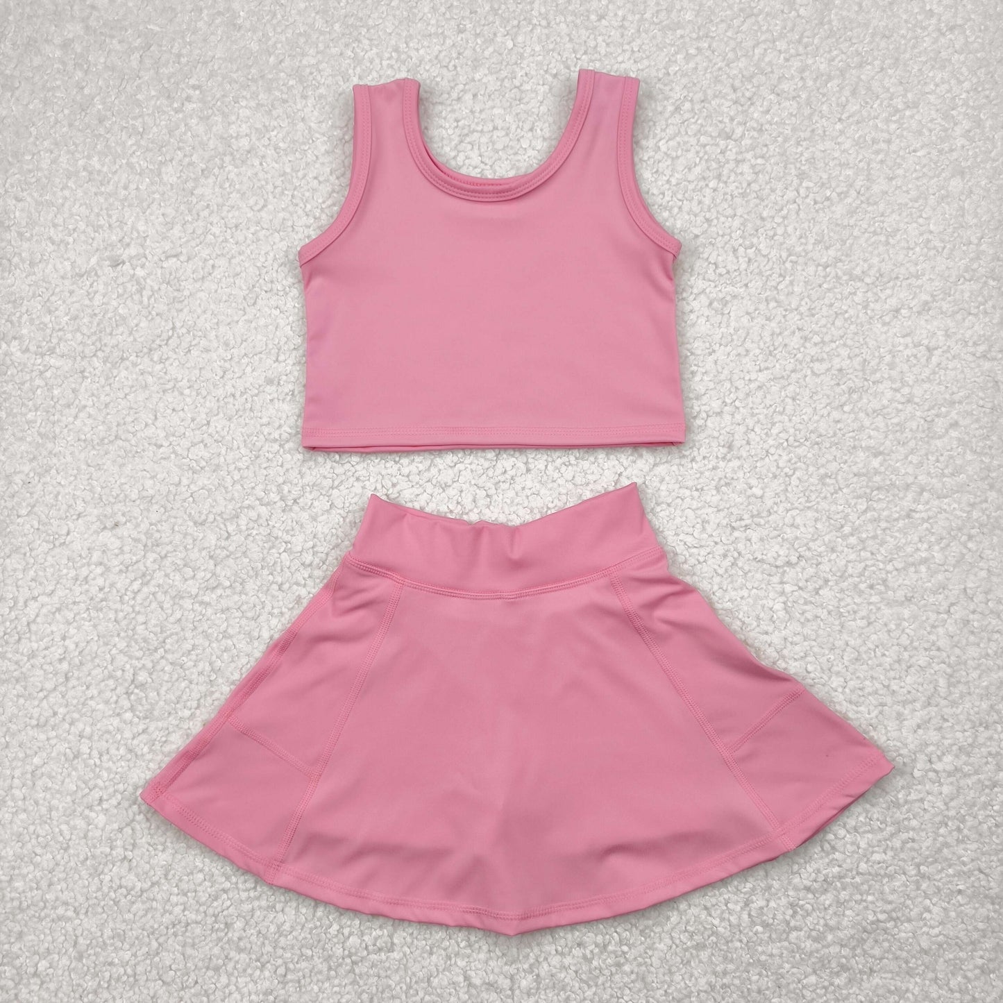 Sibling Baby Girls Colorful Vests Skirt Shorts Yoga Active Clothes Sets