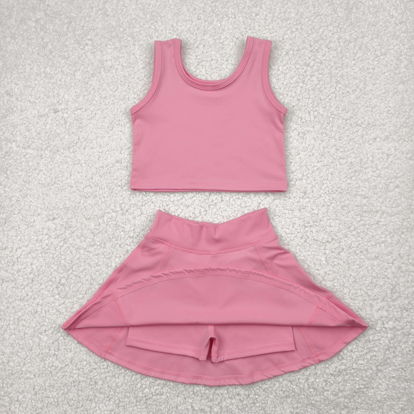 Sibling Baby Girls Colorful Vests Skirt Shorts Yoga Active Clothes Sets