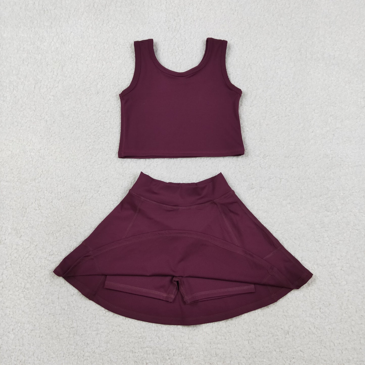 Baby Girls Sleeveless Wine Vests Top Skirt Shorts Yoga Active Clothes Sets