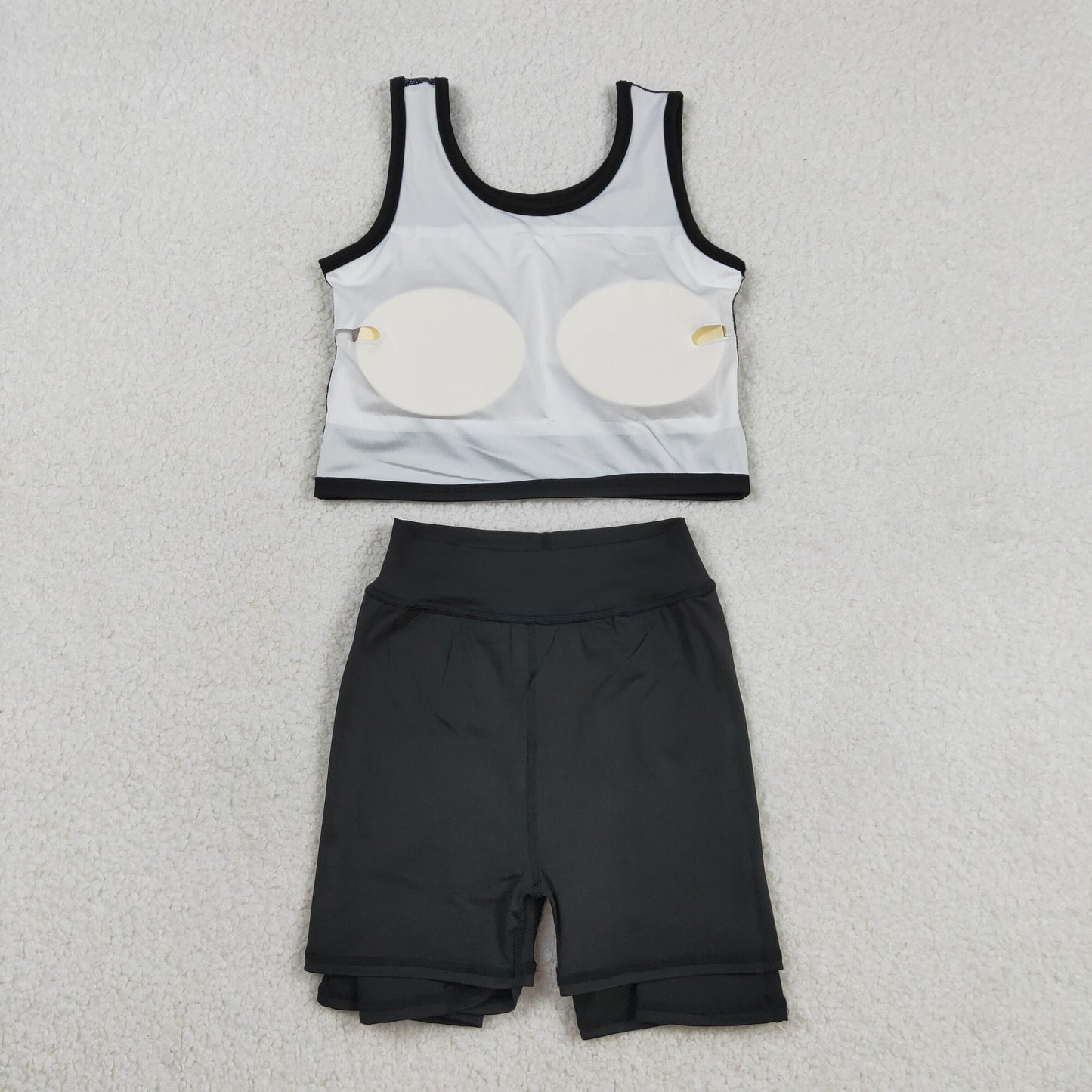 Baby Girls Black Vest Top Yoga Sports Skorts Clothes Sets