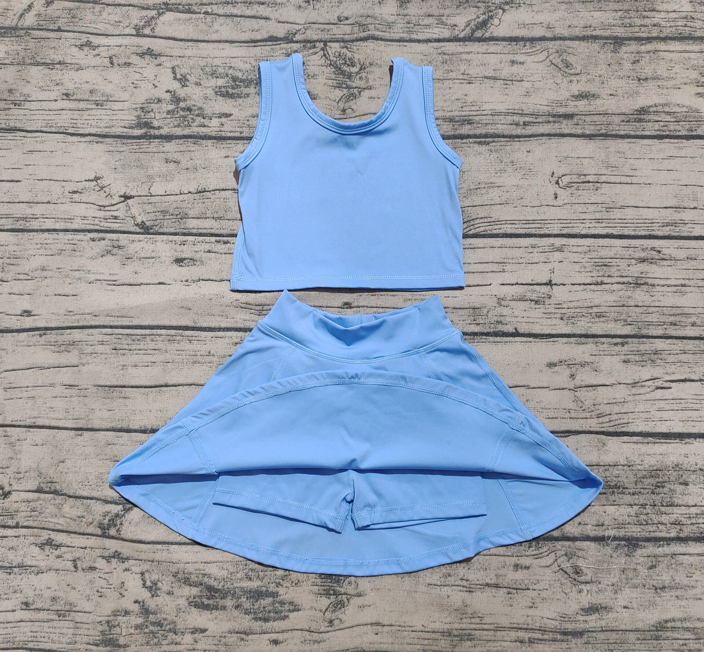 Baby Girls Aqua Blue Vest Top Sports Skorts Clothes Sets