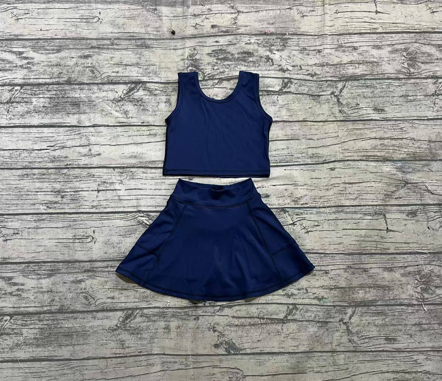 Baby Girls Navy Vest Top Yoga Active Sports Skorts Clothes Sets