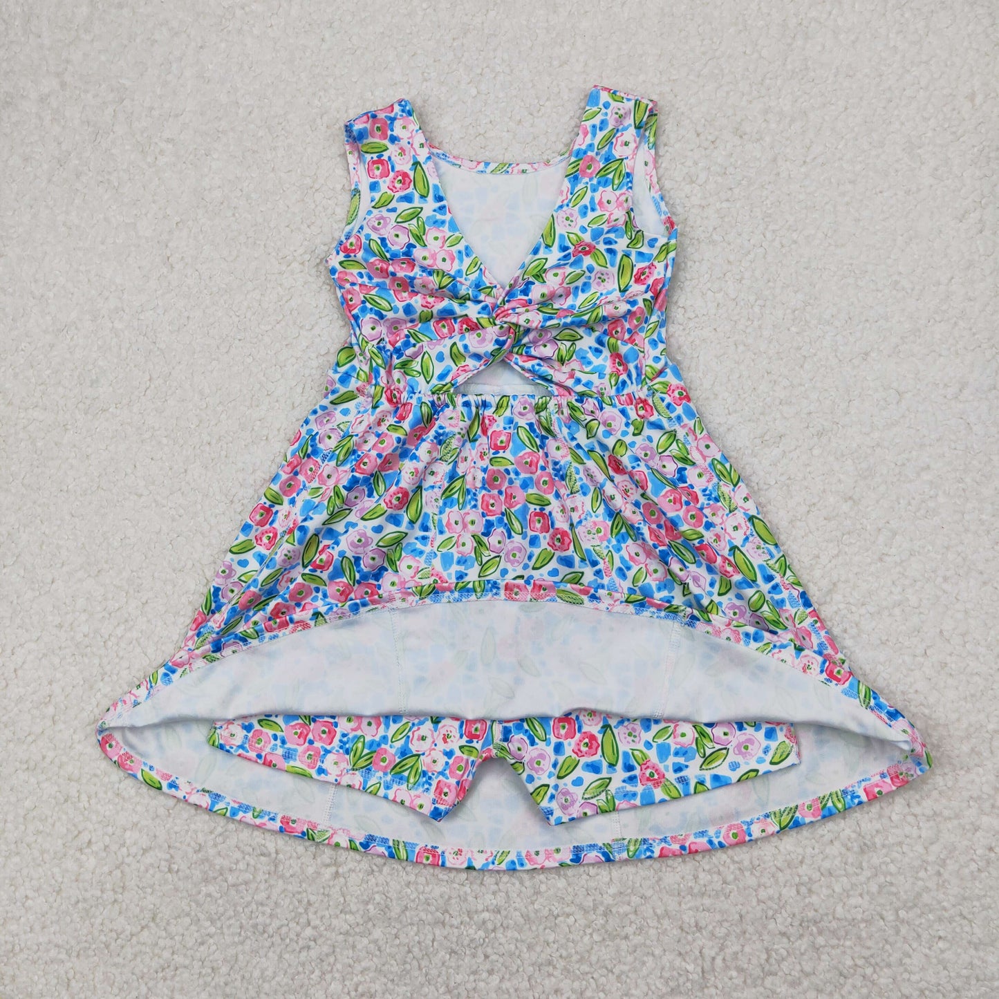 Sibling 9 Colors Baby Girls Red Flowers Active Yoga Athletic Dresses