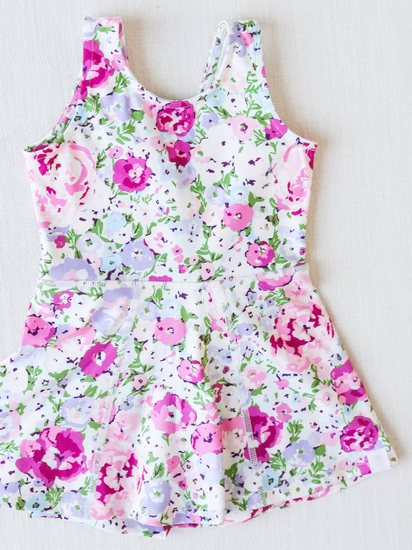 Baby Girls Pink Flowers Sleeveless Athletic Dresses Preorder