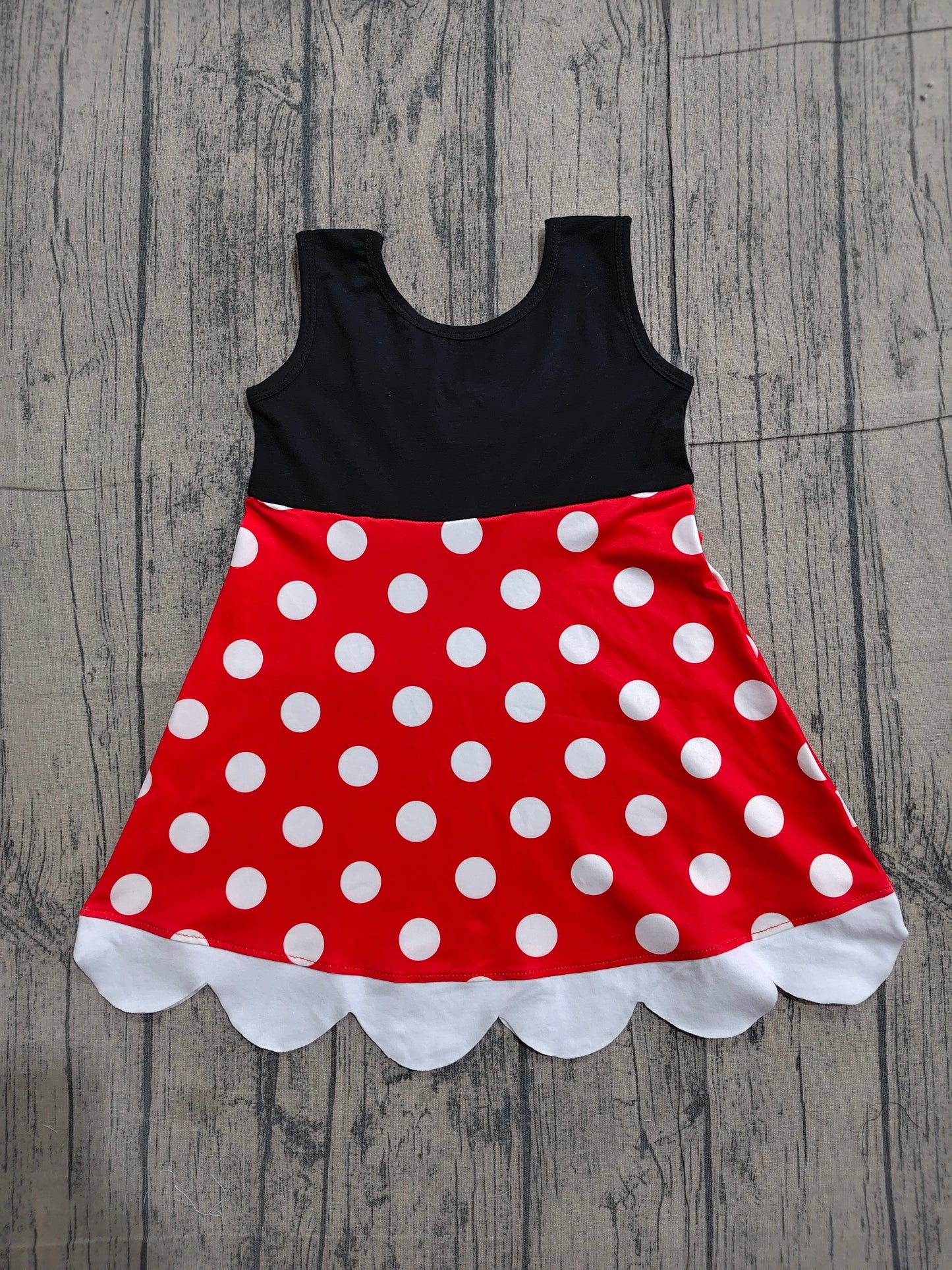 Baby Girls Black Polka Dots Knee Length Dresses Preorder