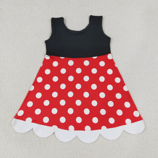 Sibling Baby Girls Sleeveless Cartoon Scallop Knee Length Dresses