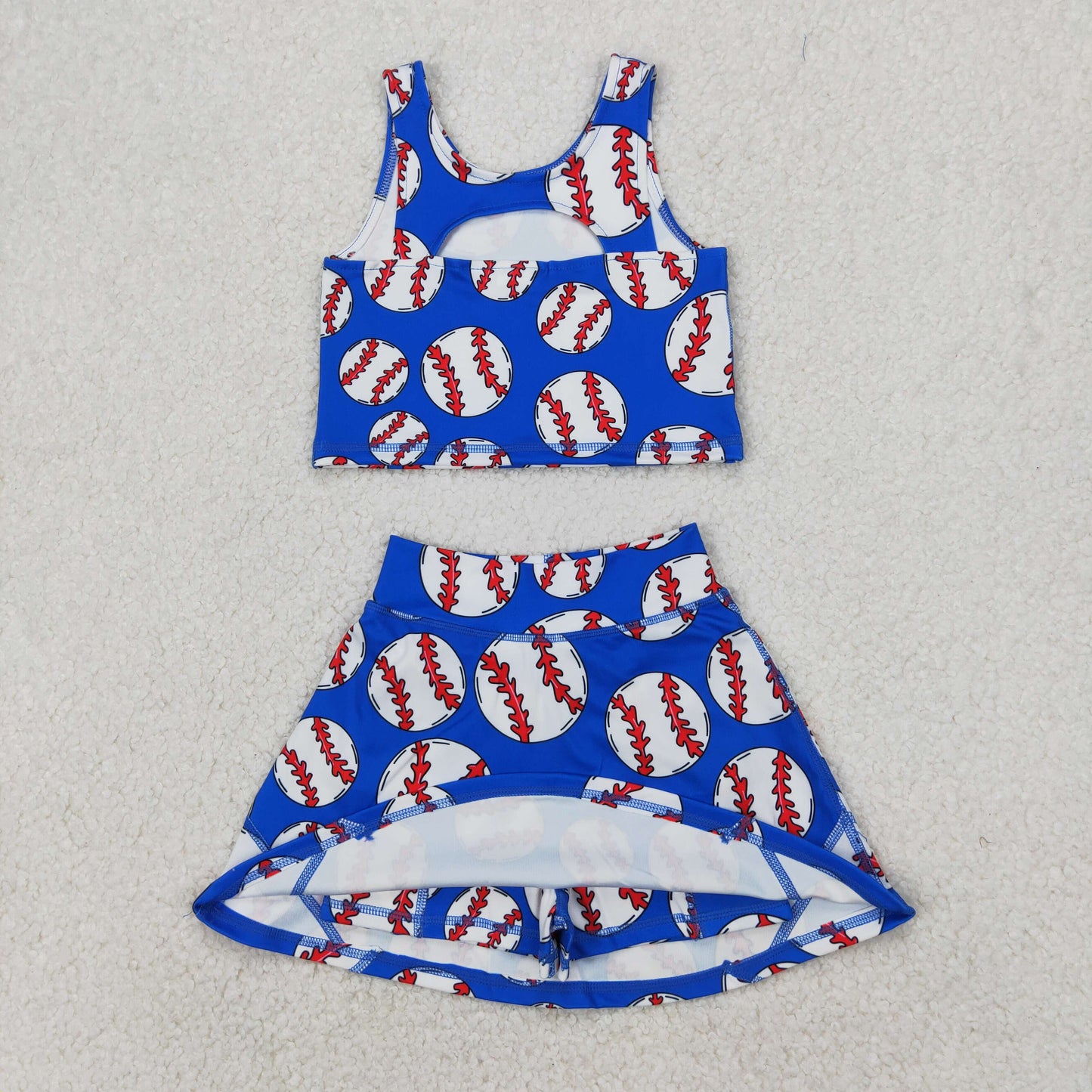 Sibling Baby Girls Football Baseball Cheer Yoga Active Wear Top Shorts Skirts Clothes Sets