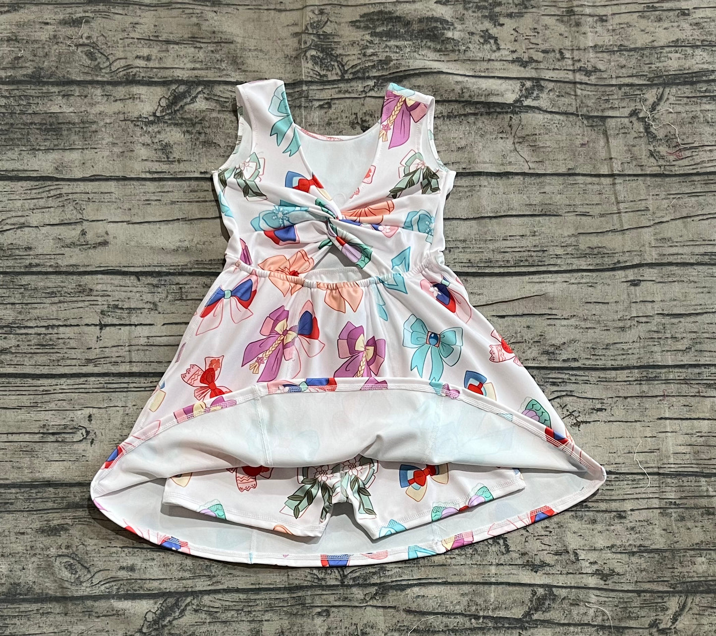 Baby Girls Colorful Hero Bows Athletic Active Wear Knee Length Dresses