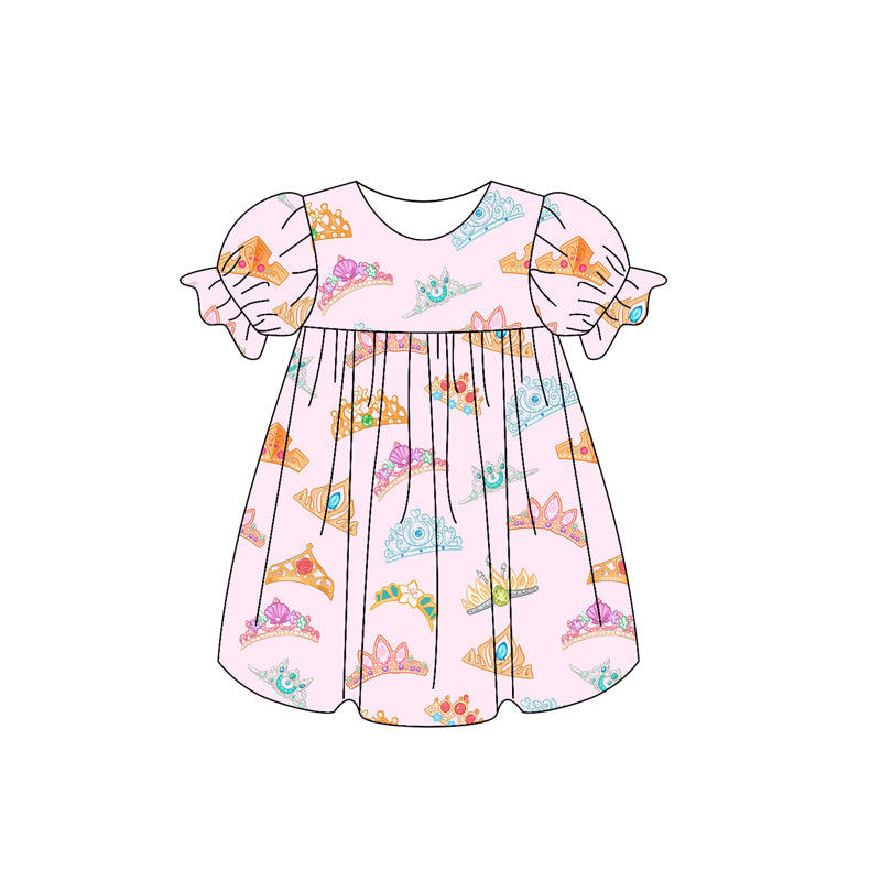 Baby Girls Pink Craw Knee Length Dresses Preorder