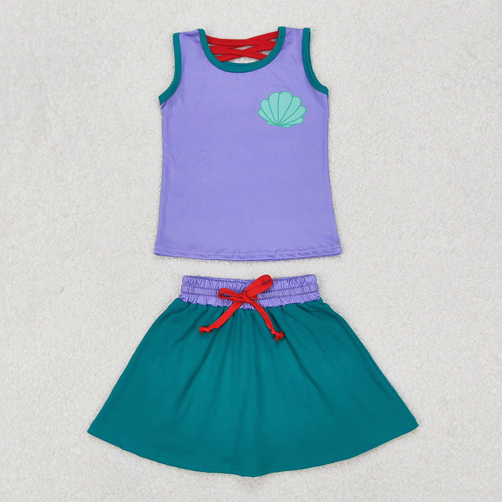 Sibling 10(7) Colors Baby Girls Princess Castles Shirt Skorts Skirts Outfits