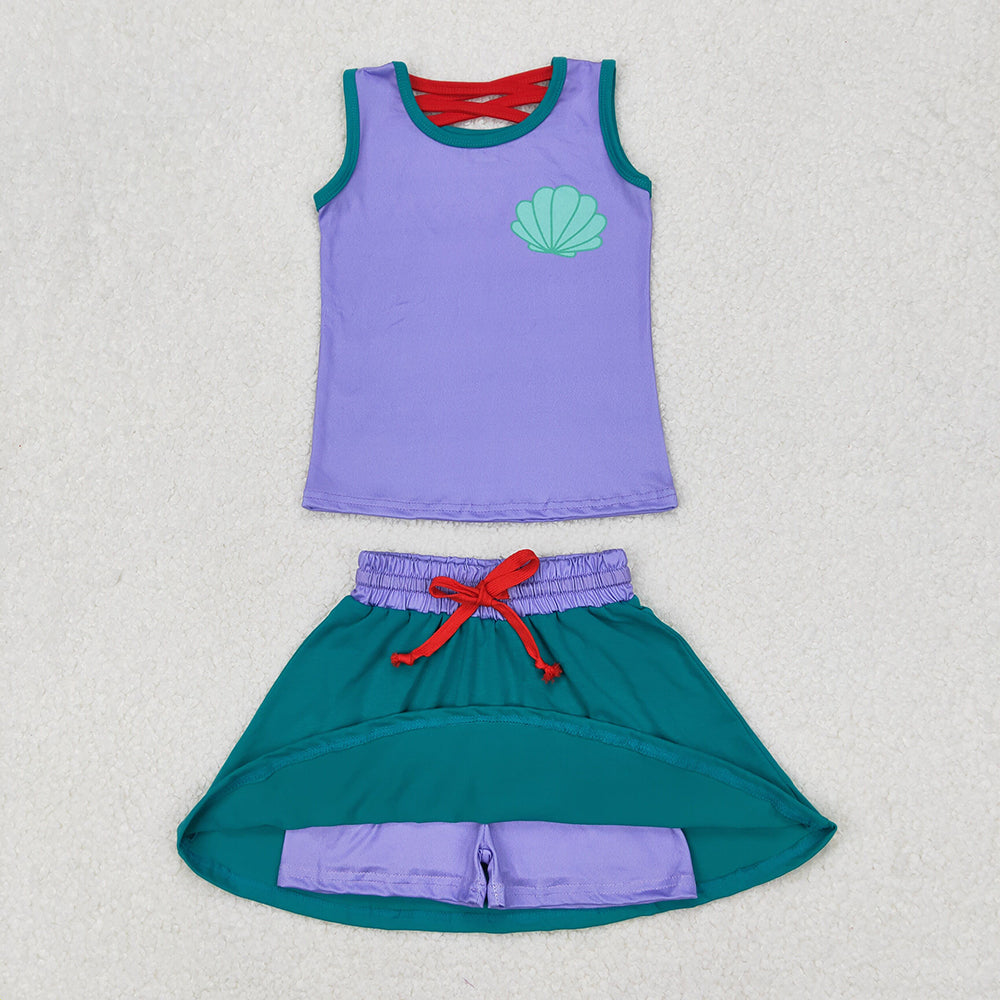 Sibling 10(7) Colors Baby Girls Princess Castles Shirt Skorts Skirts Outfits