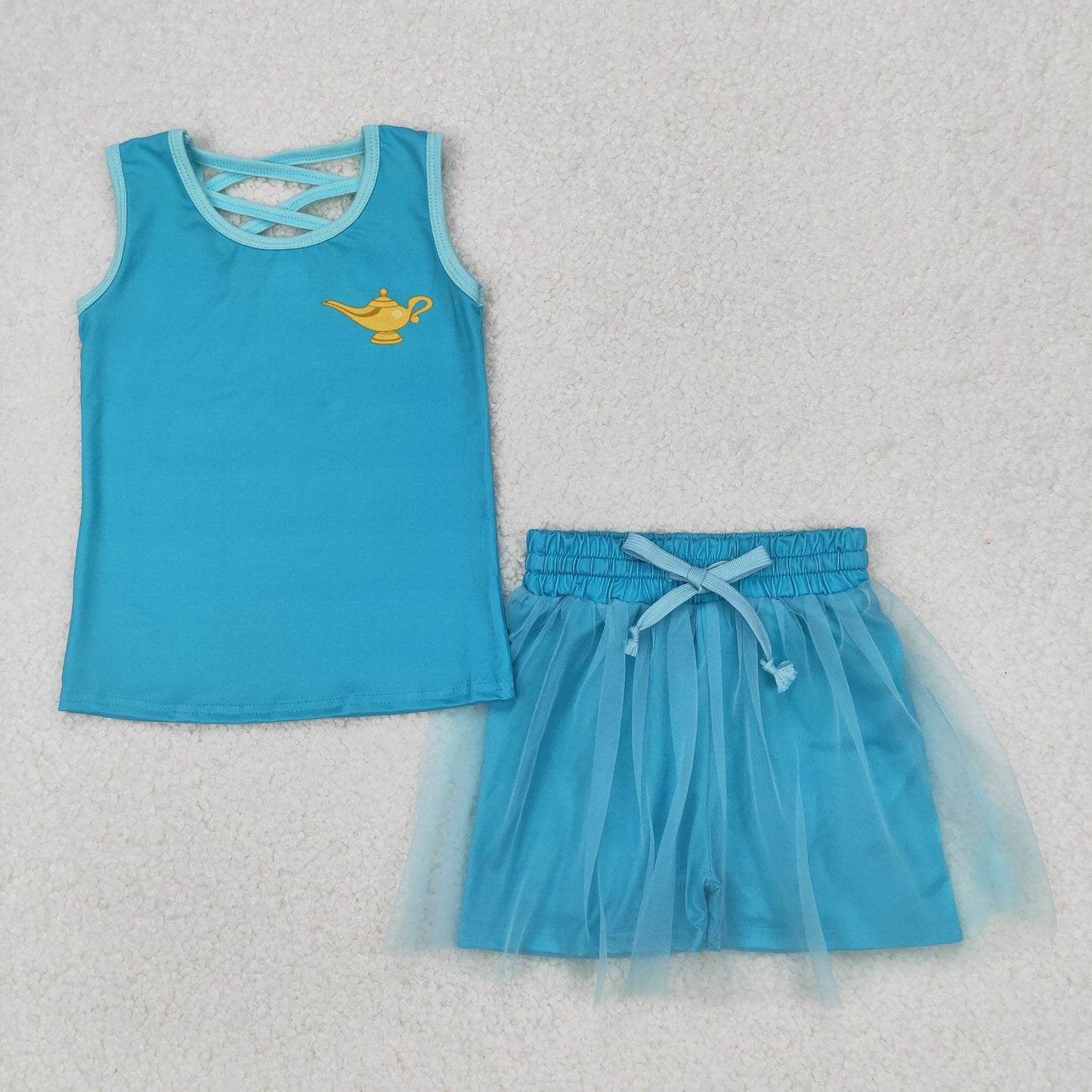 Sibling 10(3) Colors Baby Girls Princess Castles Shirt Skorts Skirts Outfits