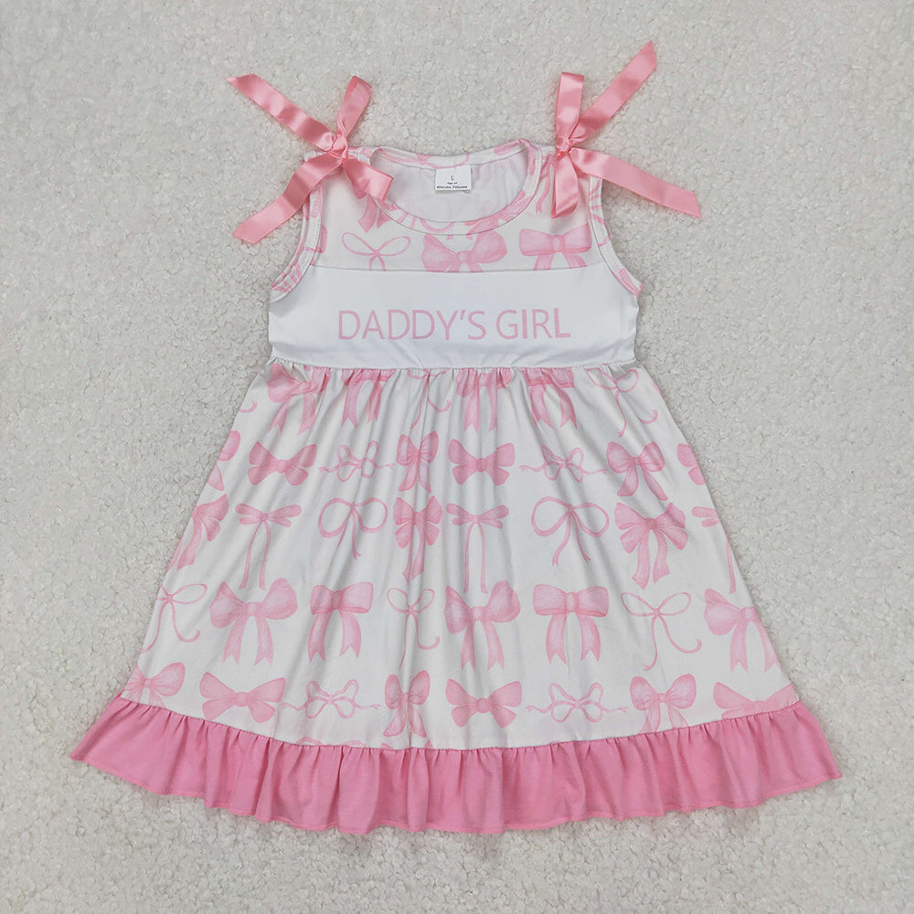 Baby Girls Daddy's Girl Bows Knee Length Dresses