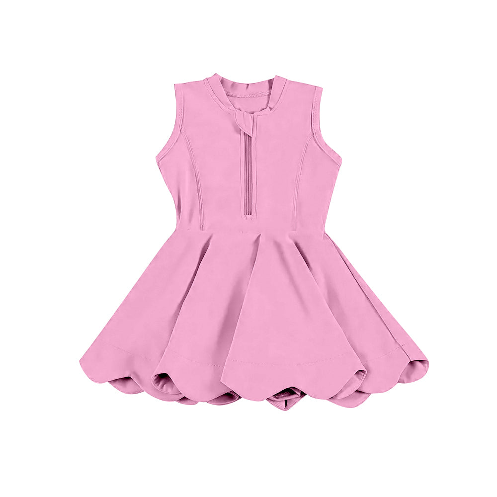 Baby Girls Pink Yoga Zip Active Wear Skort Knee Length Dresses Preorder