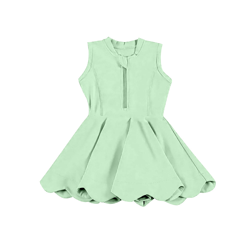 Baby Girls Light Green Yoga Zip Active Wear Skort Knee Length Dresses Preorder