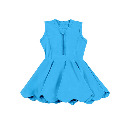 Baby Girls Blue Yoga Zip Active Wear Skort Knee Length Dresses Preorder