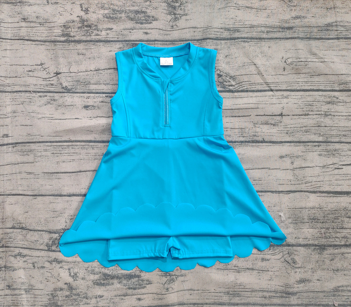 Baby Girls Blue Yoga Zip Active Wear Skort Knee Length Dresses