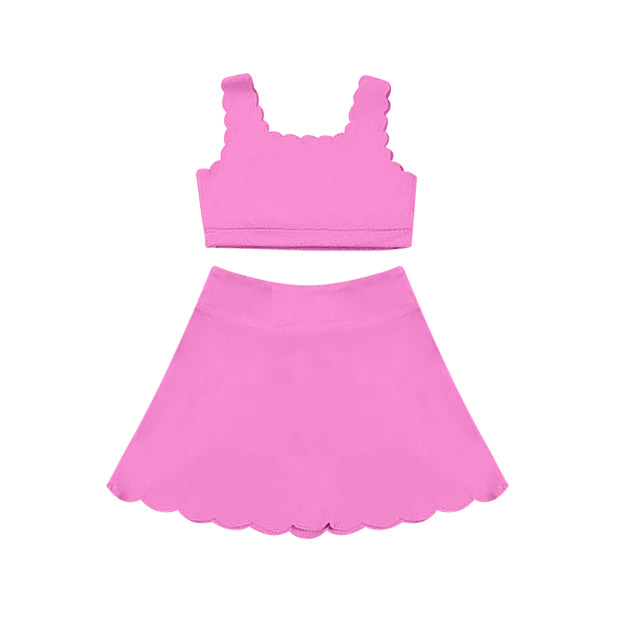 Baby Girls Hot Pink Yoga Vest Skirt Active Wear Clothes Sets Preorder