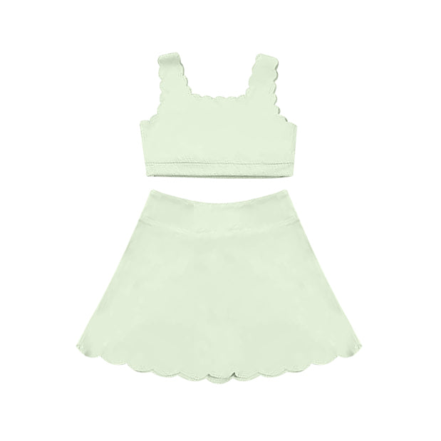 Baby Girls Light Green Yoga Vest Skirt Active Wear Clothes Sets Preorder