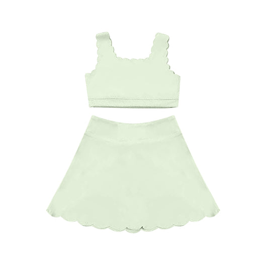 Baby Girls Light Green Yoga Vest Skirt Active Wear Clothes Sets Preorder