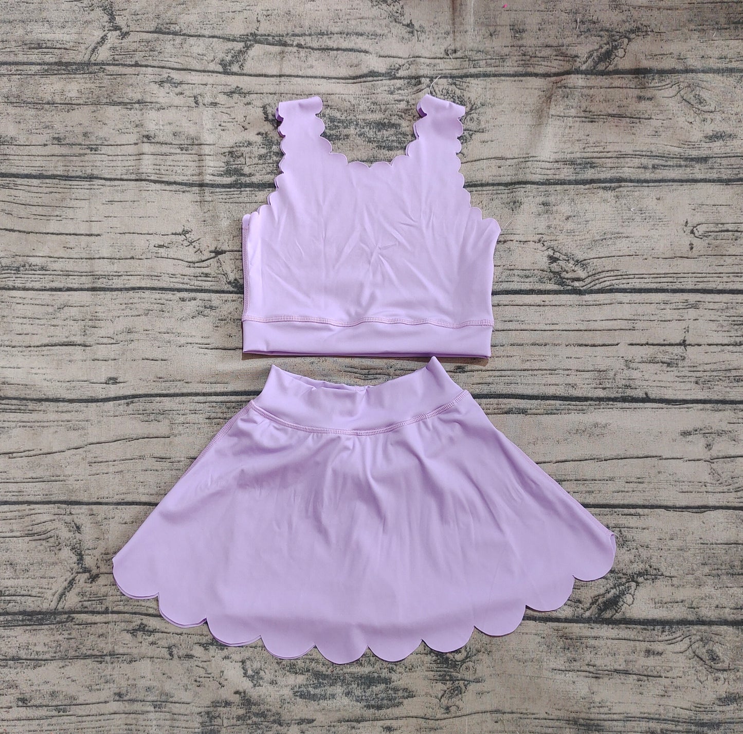 Baby Girls Lavender Yoga Vest Skirt Active Wear Clothes Sets