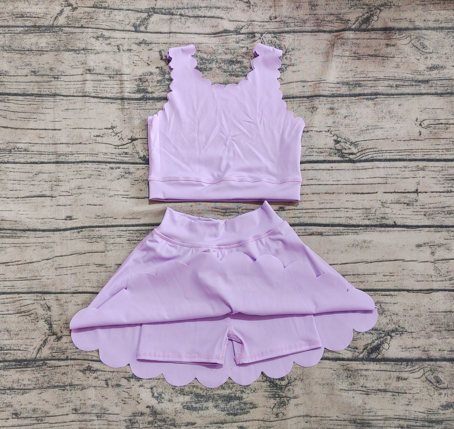 Baby Girls Lavender Yoga Vest Skirt Active Wear Clothes Sets