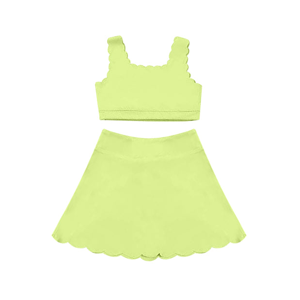 Baby Girls Lime Yoga Vest Skirt Active Wear Clothes Sets Preorder