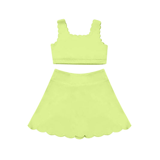 Baby Girls Lime Yoga Vest Skirt Active Wear Clothes Sets Preorder