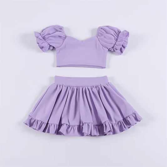 Baby Girls Lavender Yoga Shirt Skirt Active Wear Clothes Sets Preorder