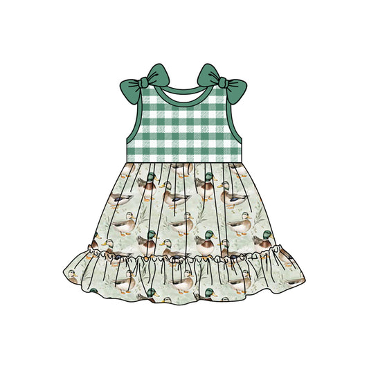 Baby Girls Mallard Ducks Hunting Bows Knee Length Dresses preorder