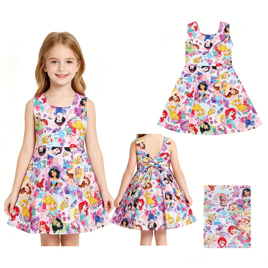 Baby Girls Princess Flowers Yoga Active Wear Skort Knee Length Dresses